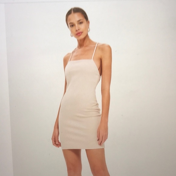 TopShop Scooped Back Blush Cotton Midi Dress NWT - Picture 2 of 8